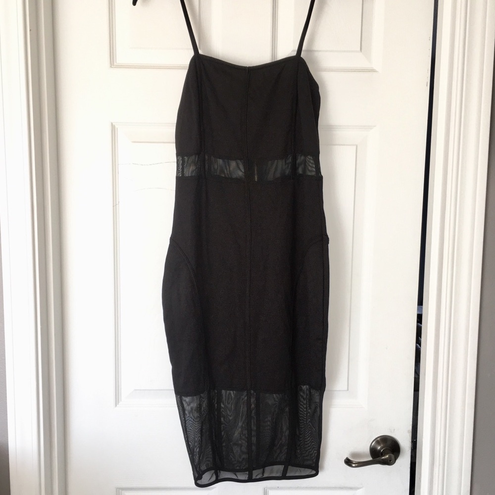 Fashion Nova Black Dress with Mesh Cutouts 🖤